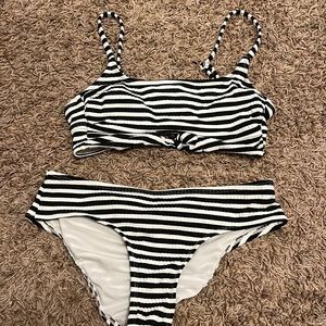 small, black and white bathing suit